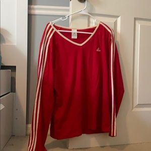 Red adidas shirt